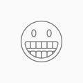 Smile icon, laugh, happy, funny, beam