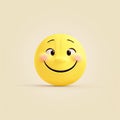 Smile icon 3d realistic style illustration