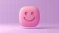 Smile icon isolated on pink background. Happy positive symbol. Cute social media emotion sign. Smiley illustration sign. Banner.