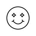 Black line icon for Smile, laugh and smirk Royalty Free Stock Photo