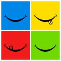 Smile icon set on colorful background. Smile concept vector illustration Royalty Free Stock Photo