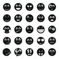 Smile icon set, simple style Royalty Free Stock Photo