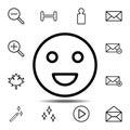 smile icon. Simple thin line, outline vector element of minimalistic, web icons set for UI and UX, website or mobile application Royalty Free Stock Photo