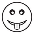 Smile Icon in trendy flat style, emoticon showing tongue icon