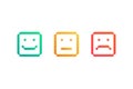 Set of square emoticon icons. Vector illustration