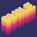 Smile Isometric Colorful Text Design