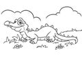 Smile kind crocodile rest nature illustration coloring