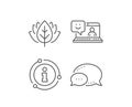 Smile laptop line icon. Positive feedback rating sign. Vector