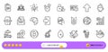Smile, Lock and Salad line icons for web app. Pictogram icon. Line icons. Vector