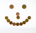 Smile made of coins