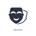 smile mask icon on white background. Simple element illustration from cinema concept Royalty Free Stock Photo
