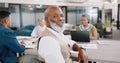 Smile, meeting and portrait of black man in office with corporate business people. Strategy, planning and collaboration Royalty Free Stock Photo