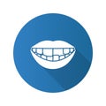Smile with missing tooth flat design long shadow glyph icon