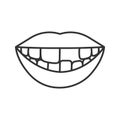 Smile with missing tooth linear icon