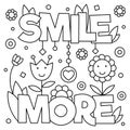 Smile more. Coloring page. Vector illustration.