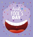 Smile mouth with teeth to fools day Royalty Free Stock Photo