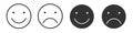 Smile and negativity icon. Emotions symbol. Sign face vector