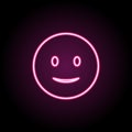 Smile neon icon. Simple thin line, outline vector of emoji icons for ui and ux, website or mobile application