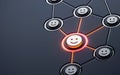 Smile Neon sign Glowing lightning social networking iconic background