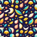 Smile pattern Black Background Generative by Ai