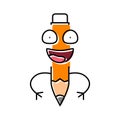 smile pen character color icon vector illustration