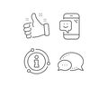 Smile phone line icon. Positive feedback rating sign. Vector
