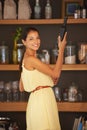 Smile, portrait and woman with bottle of wine in kitchen pantry for alcohol drink at home. Happy, drink and young female Royalty Free Stock Photo