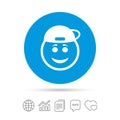 Smile rapper face icon. Smiley symbol. Royalty Free Stock Photo