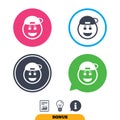 Smile rapper face icon. Smiley symbol. Royalty Free Stock Photo