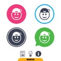 Smile rapper face icon. Smiley symbol. Royalty Free Stock Photo