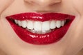Smile With Red Lips And White Teeth