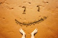 Smile on the sand Royalty Free Stock Photo