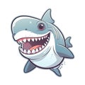 Smile Shark Sticker On Isolated Tansparent Background, Png, Logo. Generative AI