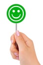Smile sign in hand Royalty Free Stock Photo
