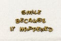 Smile smiling face happy experience joy typography word