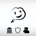 Smile talking bubble icon, vector illustration. Flat design sty