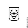 Smile vector icon, happy symbol with raised eyebrows. Linear style sign for mobile concept and web design. Emoji symbol Royalty Free Stock Photo