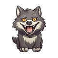 Smile Wolf Sticker On Isolated Tansparent Background, Png, Logo. Generative AI