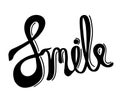 Smile word isolated on background