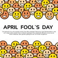 Smile Yellow Faces Fool Day April Holiday Greeting Card