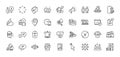 Smile, Yen money and Resume document line icons pack. For web app. Line icons. Vector