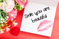 Smile your are beautiful message.
