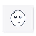 Smiled face line icon. Editable illustration