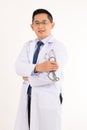 Smiled kindness asian male doctor standing. Royalty Free Stock Photo