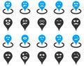 Smiled location icons Royalty Free Stock Photo