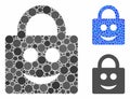 Smiled lock Mosaic Icon of Circles