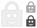 Smiled Lock Vector Mesh 2D Model and Triangle Mosaic Icon