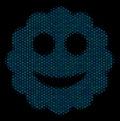 Smiled Sticker Composition Icon of Halftone Circles