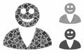 Smiled user Mosaic Icon of Joggly Items Royalty Free Stock Photo