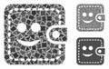 Smiled wallet Mosaic Icon of Raggy Parts